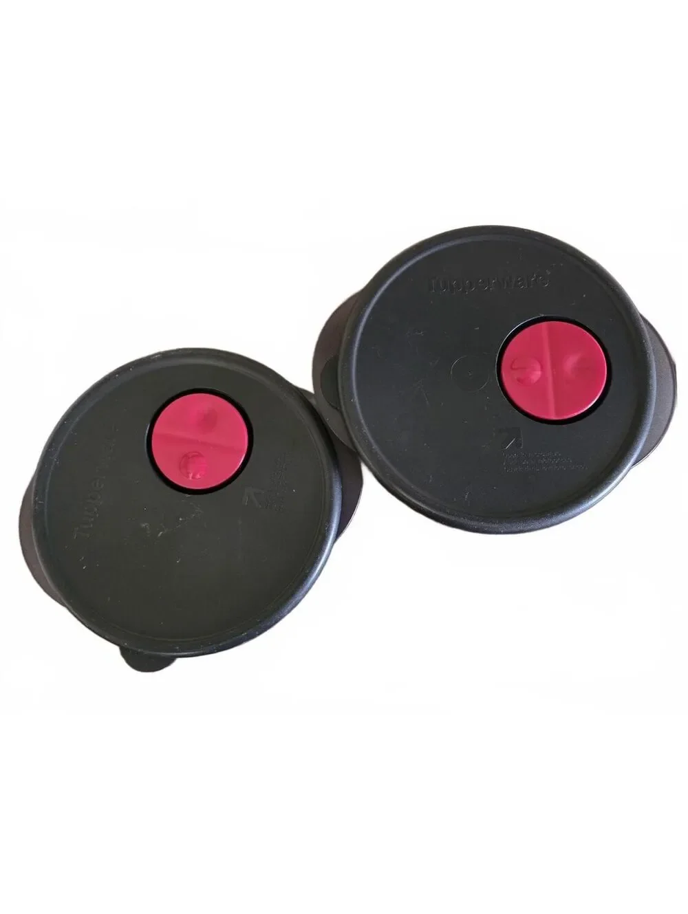 2 Tupperware Vent 'N Serve Round Containers Cosmos Red Vent